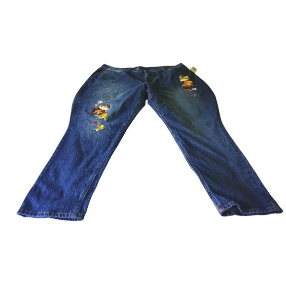 Disney Her Universe Women's Size 20 Chip & Dale Embroidered Denim Mom Jeans NWT - Picture 4 of 15